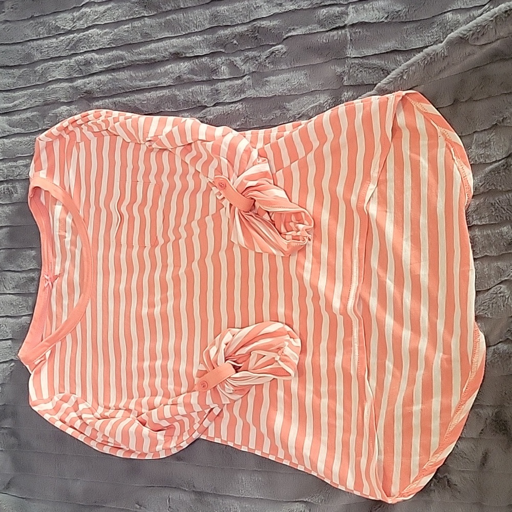 Orange and cream striped shirt